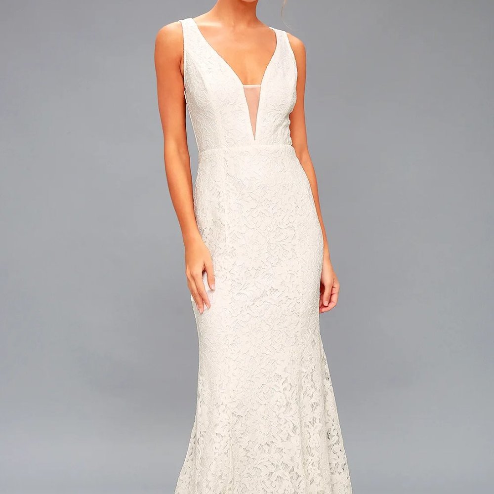 Everly White Lace Maxi Dress